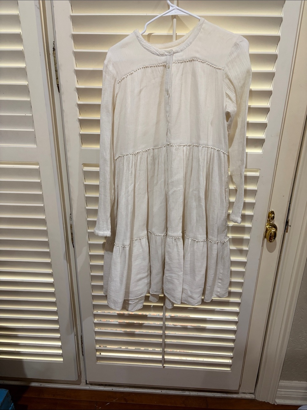 Chan Luu Ivory Textured Cotton Dress. Size small